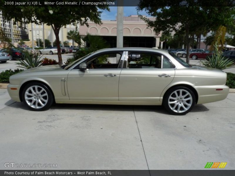 Winter Gold Metallic / Champagne/Mocha 2008 Jaguar XJ XJ8 L