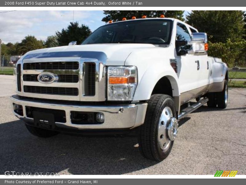 Oxford White / Tan 2008 Ford F450 Super Duty Lariat Crew Cab 4x4 Dually