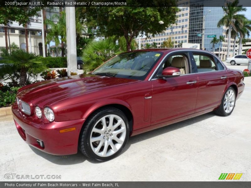 Radiance Red Metallic / Champagne/Mocha 2008 Jaguar XJ XJ8 L