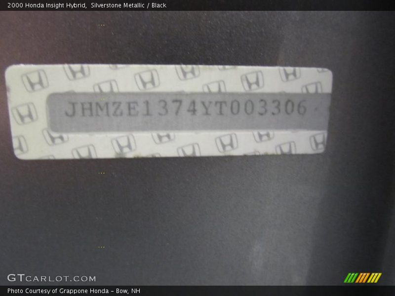 Silverstone Metallic / Black 2000 Honda Insight Hybrid