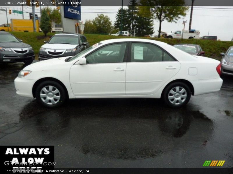 Super White / Taupe 2002 Toyota Camry LE