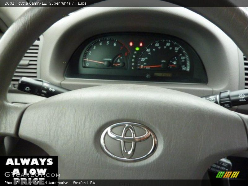 Super White / Taupe 2002 Toyota Camry LE