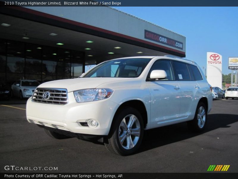 Blizzard White Pearl / Sand Beige 2010 Toyota Highlander Limited