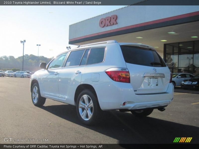 Blizzard White Pearl / Sand Beige 2010 Toyota Highlander Limited