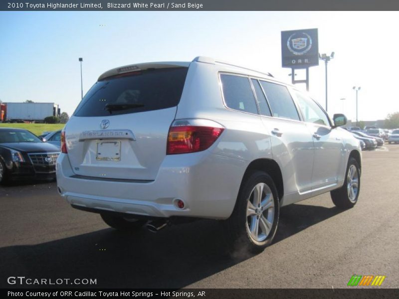 Blizzard White Pearl / Sand Beige 2010 Toyota Highlander Limited