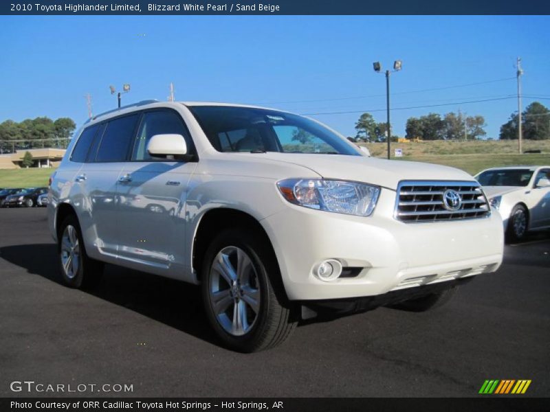 Blizzard White Pearl / Sand Beige 2010 Toyota Highlander Limited