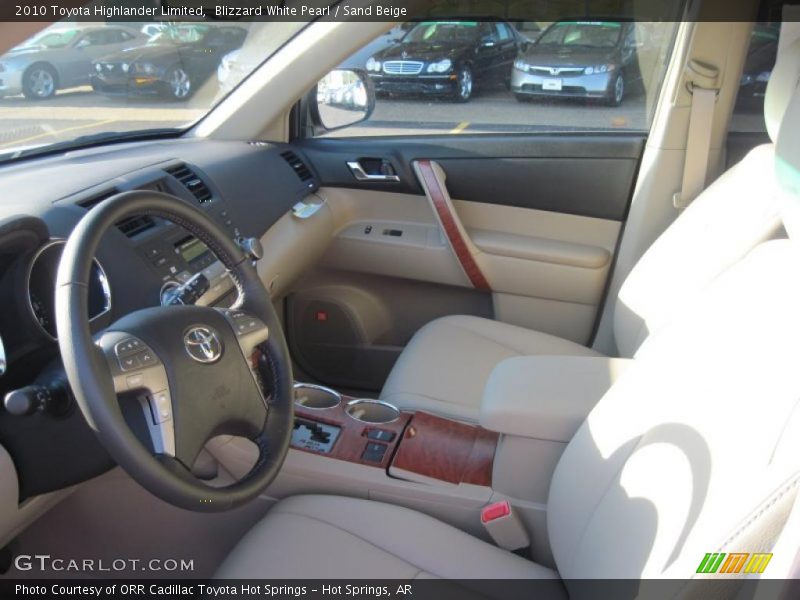 Blizzard White Pearl / Sand Beige 2010 Toyota Highlander Limited