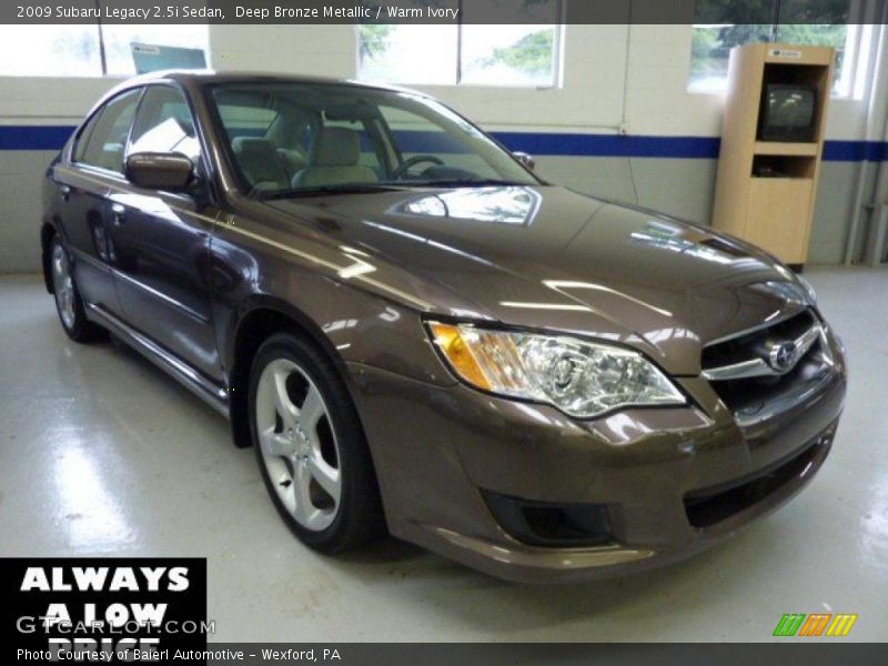 Deep Bronze Metallic / Warm Ivory 2009 Subaru Legacy 2.5i Sedan