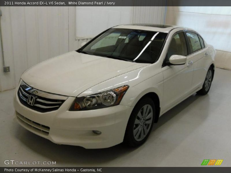 White Diamond Pearl / Ivory 2011 Honda Accord EX-L V6 Sedan