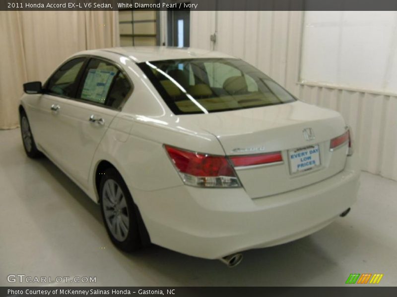 White Diamond Pearl / Ivory 2011 Honda Accord EX-L V6 Sedan