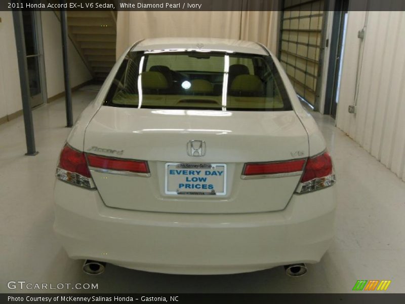 White Diamond Pearl / Ivory 2011 Honda Accord EX-L V6 Sedan
