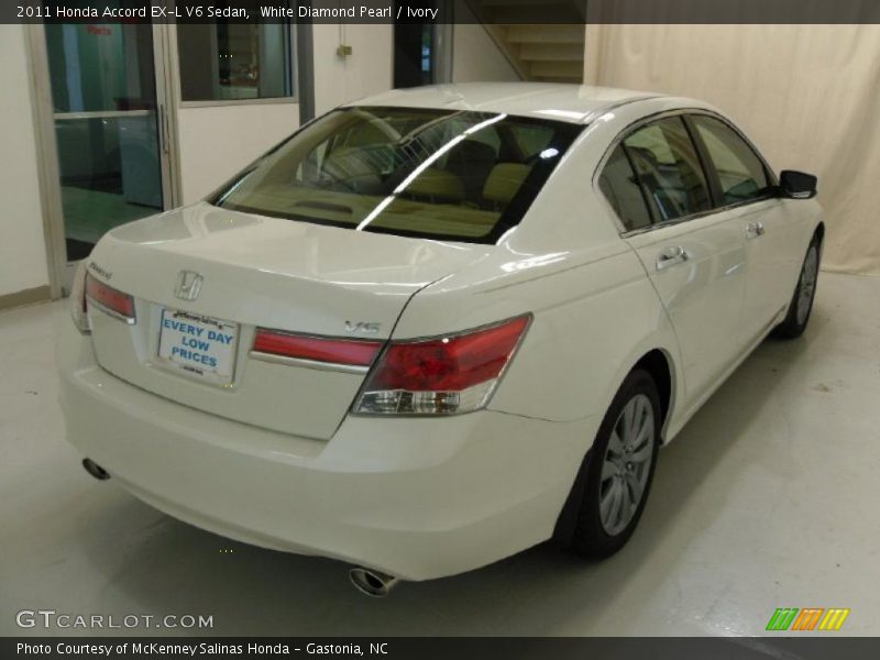 White Diamond Pearl / Ivory 2011 Honda Accord EX-L V6 Sedan