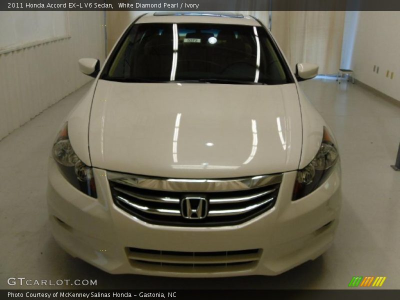 White Diamond Pearl / Ivory 2011 Honda Accord EX-L V6 Sedan