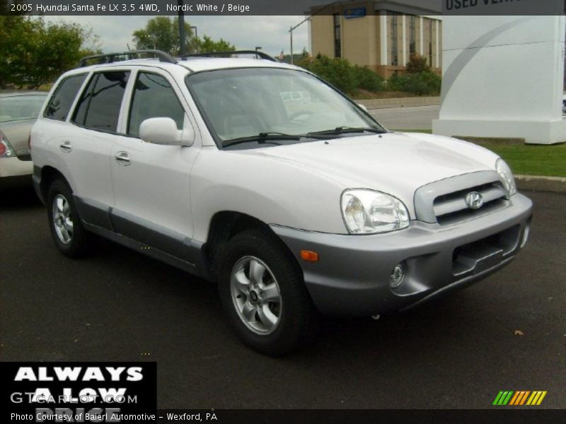 Nordic White / Beige 2005 Hyundai Santa Fe LX 3.5 4WD