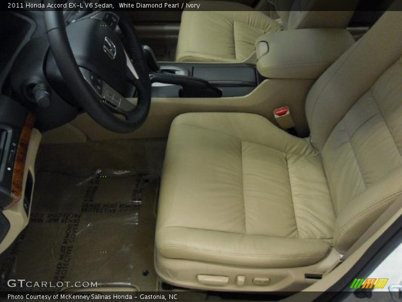White Diamond Pearl / Ivory 2011 Honda Accord EX-L V6 Sedan