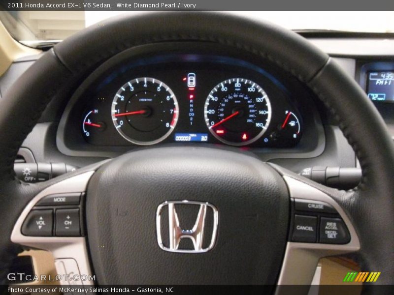 White Diamond Pearl / Ivory 2011 Honda Accord EX-L V6 Sedan