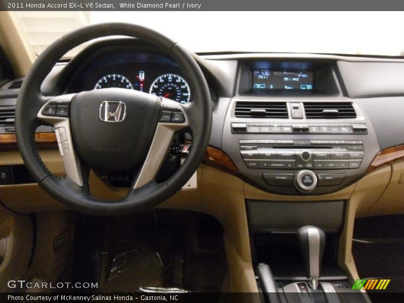 White Diamond Pearl / Ivory 2011 Honda Accord EX-L V6 Sedan
