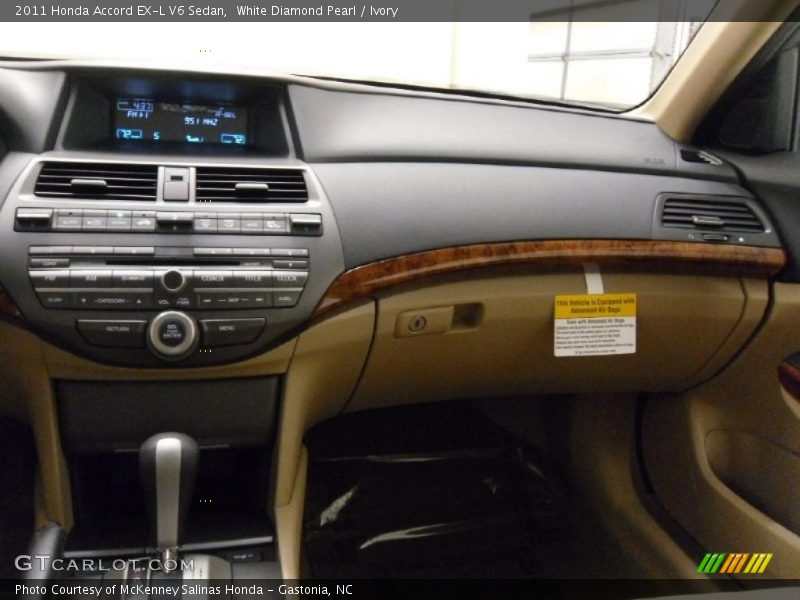 White Diamond Pearl / Ivory 2011 Honda Accord EX-L V6 Sedan