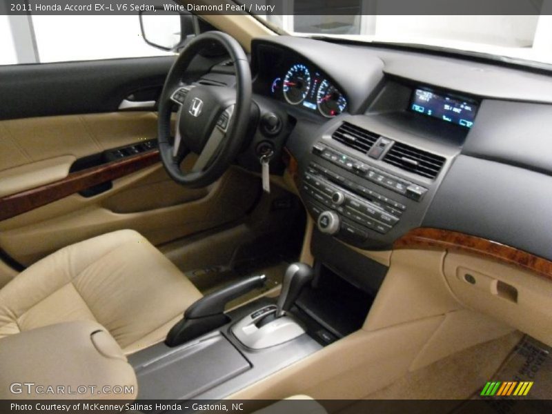 White Diamond Pearl / Ivory 2011 Honda Accord EX-L V6 Sedan