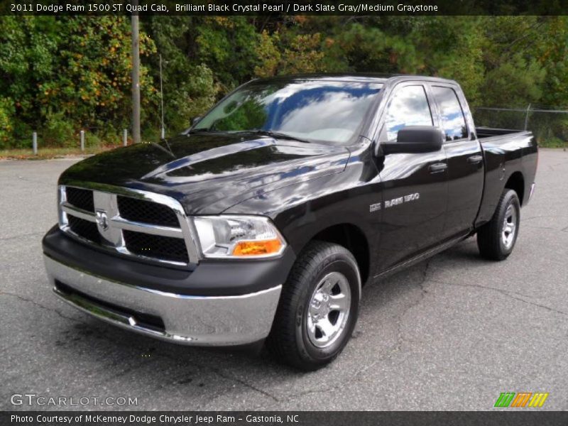 Brilliant Black Crystal Pearl / Dark Slate Gray/Medium Graystone 2011 Dodge Ram 1500 ST Quad Cab