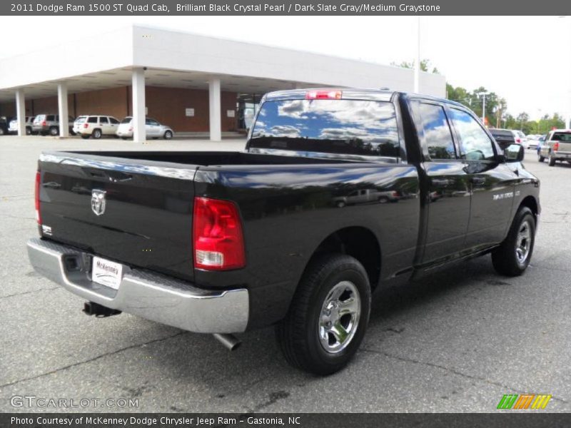 Brilliant Black Crystal Pearl / Dark Slate Gray/Medium Graystone 2011 Dodge Ram 1500 ST Quad Cab