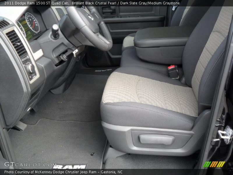 Brilliant Black Crystal Pearl / Dark Slate Gray/Medium Graystone 2011 Dodge Ram 1500 ST Quad Cab