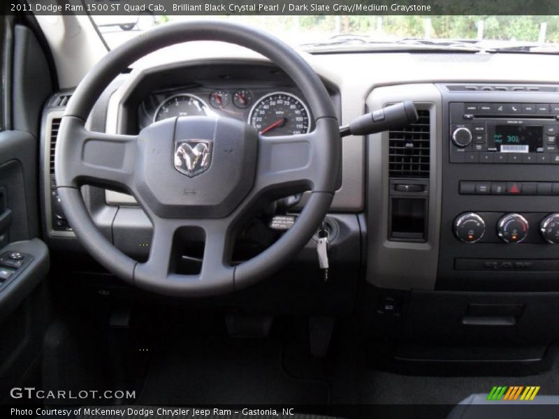 Brilliant Black Crystal Pearl / Dark Slate Gray/Medium Graystone 2011 Dodge Ram 1500 ST Quad Cab