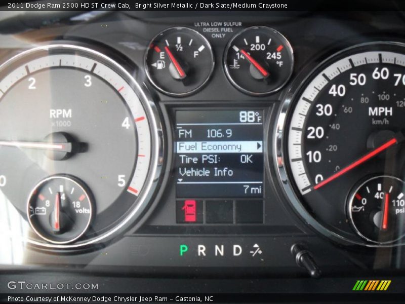 Bright Silver Metallic / Dark Slate/Medium Graystone 2011 Dodge Ram 2500 HD ST Crew Cab