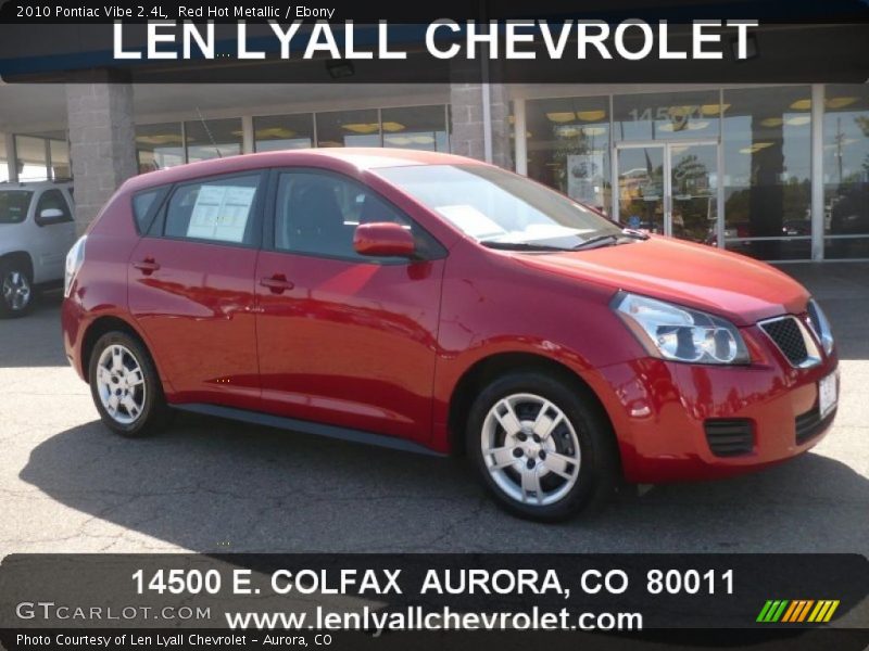 Red Hot Metallic / Ebony 2010 Pontiac Vibe 2.4L