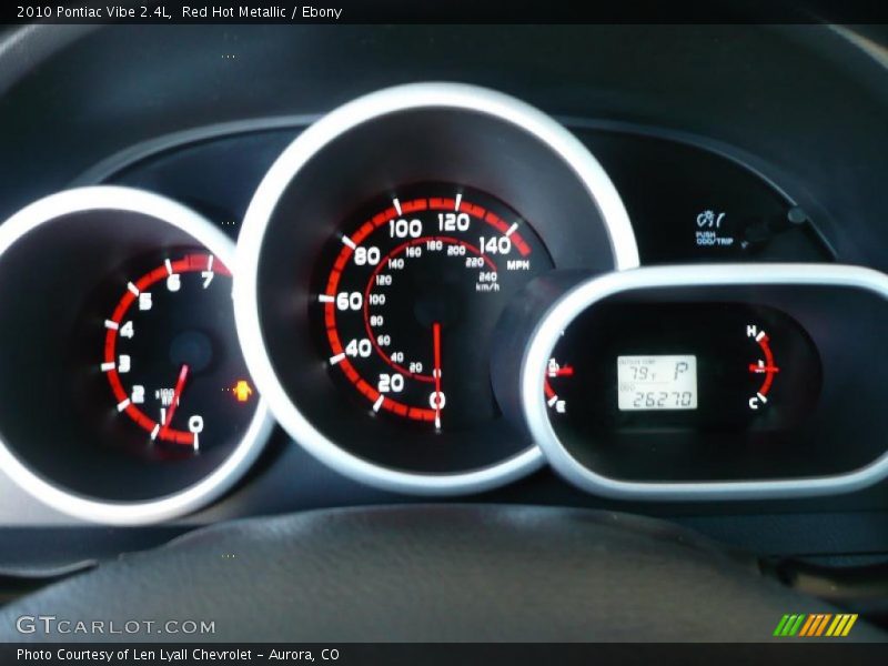 Red Hot Metallic / Ebony 2010 Pontiac Vibe 2.4L