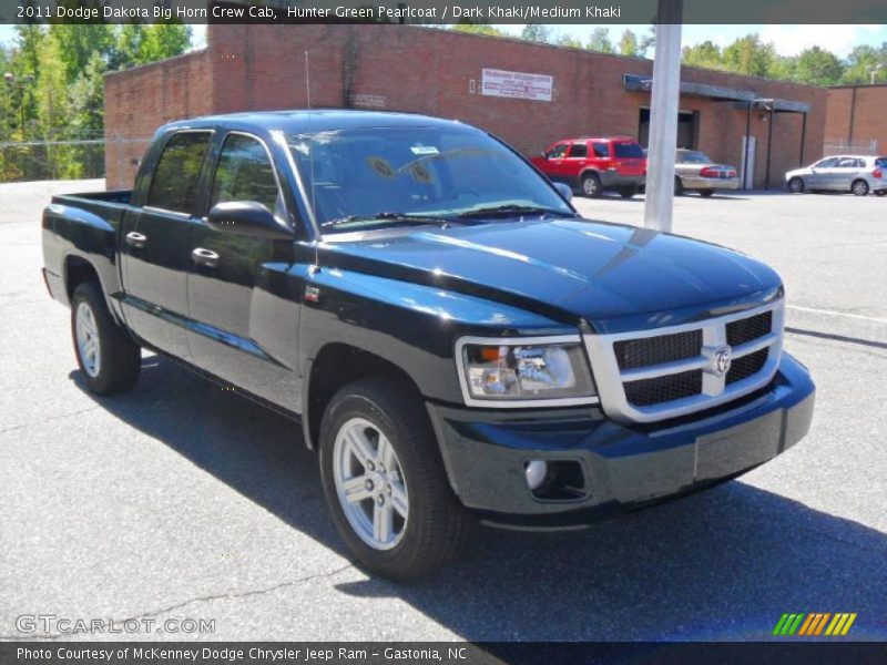 Hunter Green Pearlcoat / Dark Khaki/Medium Khaki 2011 Dodge Dakota Big Horn Crew Cab