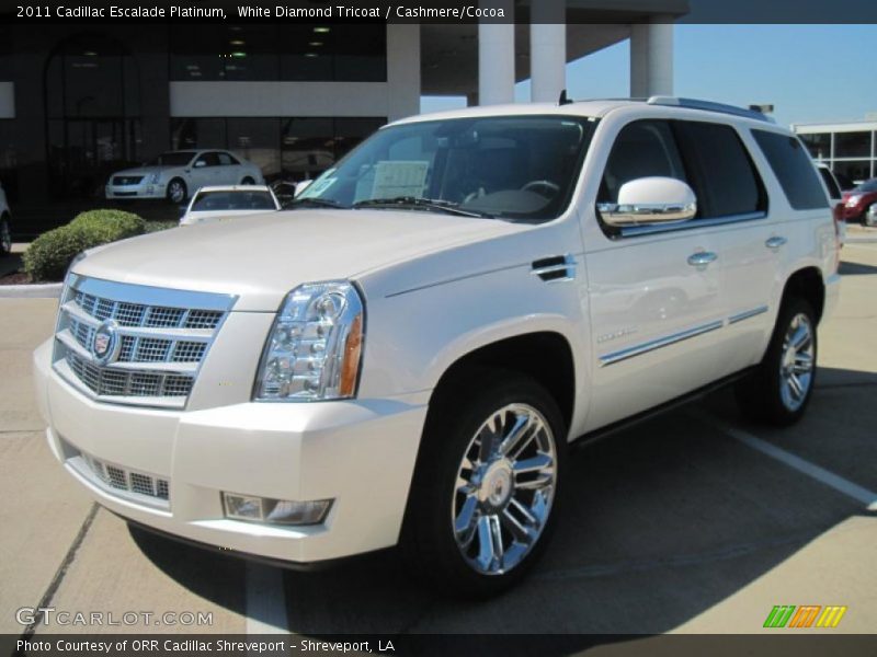 White Diamond Tricoat / Cashmere/Cocoa 2011 Cadillac Escalade Platinum