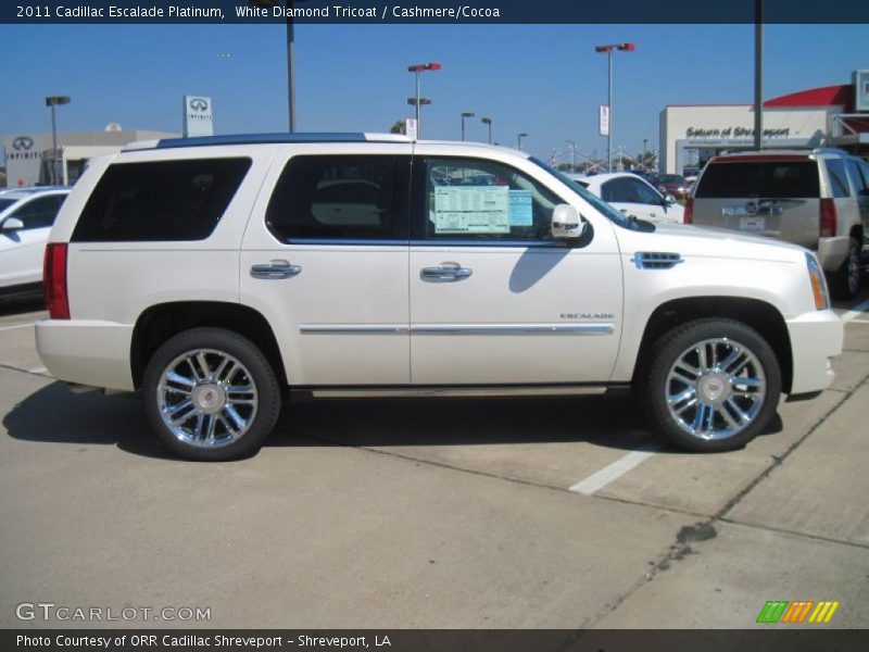 White Diamond Tricoat / Cashmere/Cocoa 2011 Cadillac Escalade Platinum