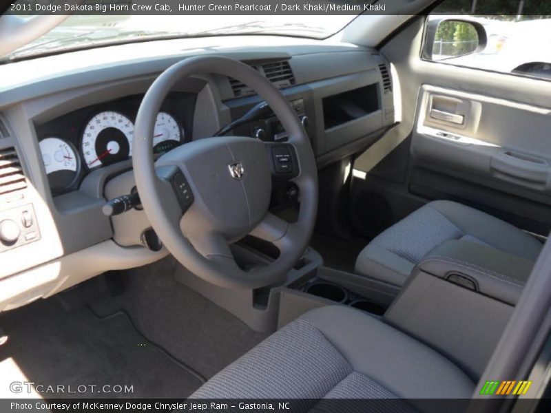 Hunter Green Pearlcoat / Dark Khaki/Medium Khaki 2011 Dodge Dakota Big Horn Crew Cab