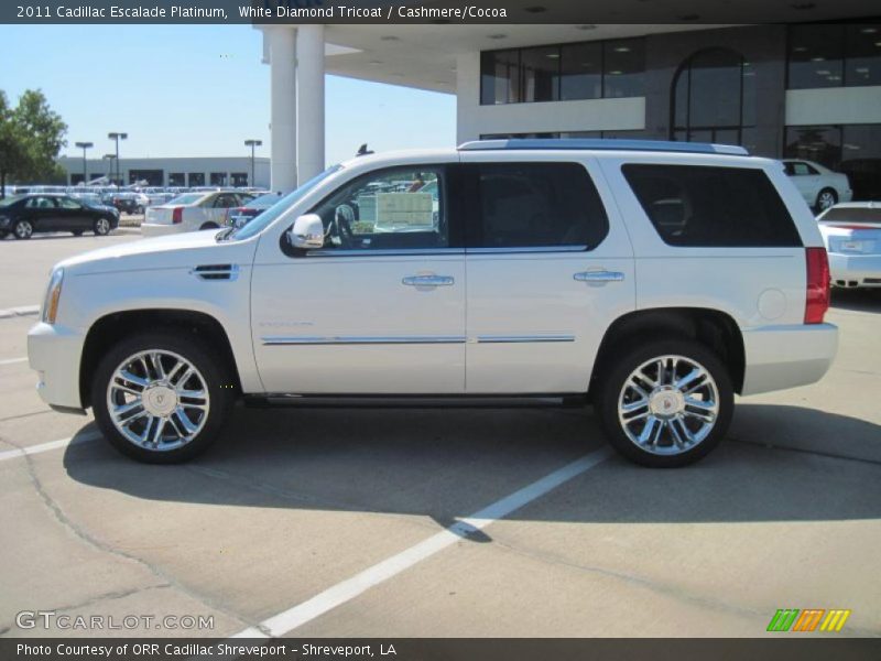 White Diamond Tricoat / Cashmere/Cocoa 2011 Cadillac Escalade Platinum