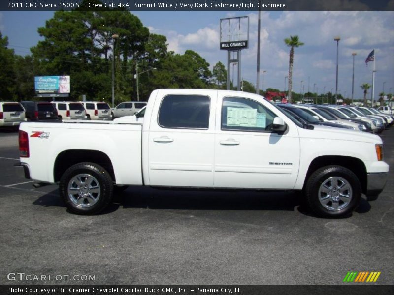 Summit White / Very Dark Cashmere/Light Cashmere 2011 GMC Sierra 1500 SLT Crew Cab 4x4