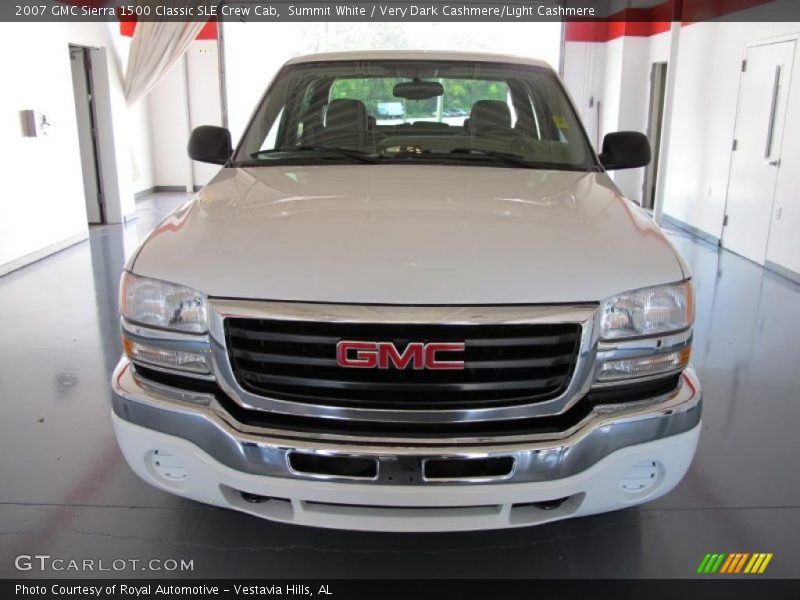 Summit White / Very Dark Cashmere/Light Cashmere 2007 GMC Sierra 1500 Classic SLE Crew Cab