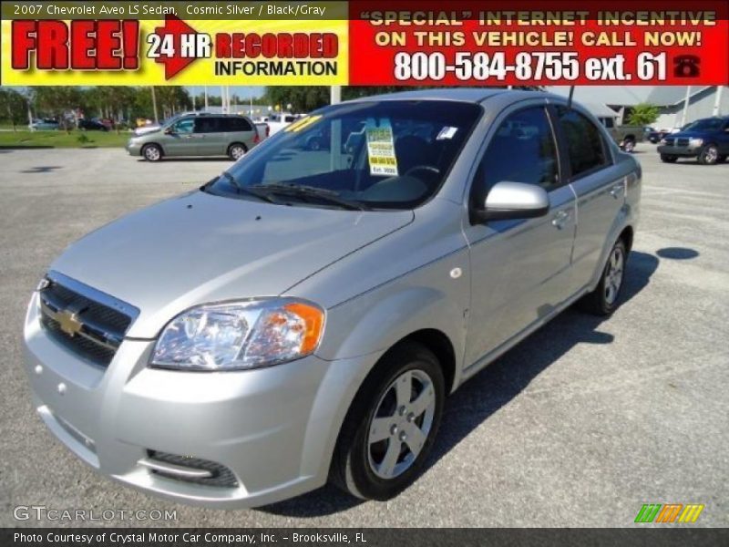 Cosmic Silver / Black/Gray 2007 Chevrolet Aveo LS Sedan