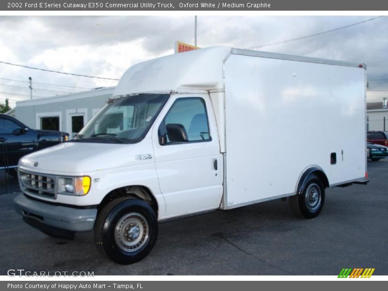Oxford White / Medium Graphite 2002 Ford E Series Cutaway E350 Commercial Utility Truck
