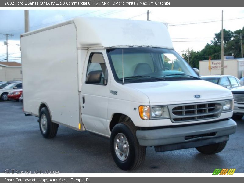 Oxford White / Medium Graphite 2002 Ford E Series Cutaway E350 Commercial Utility Truck