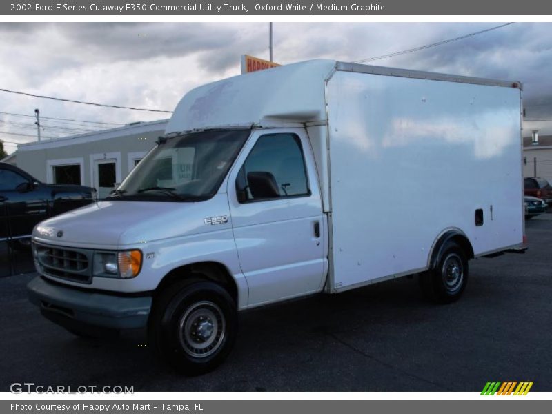 Oxford White / Medium Graphite 2002 Ford E Series Cutaway E350 Commercial Utility Truck