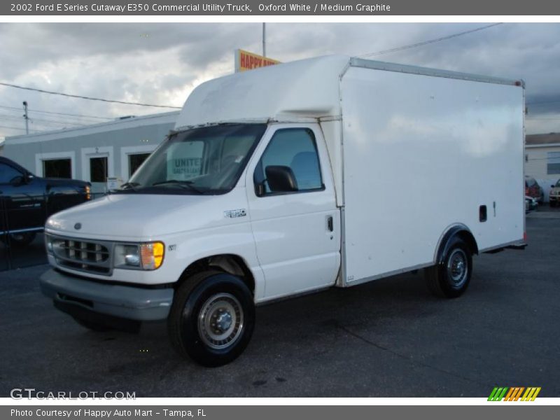 Oxford White / Medium Graphite 2002 Ford E Series Cutaway E350 Commercial Utility Truck