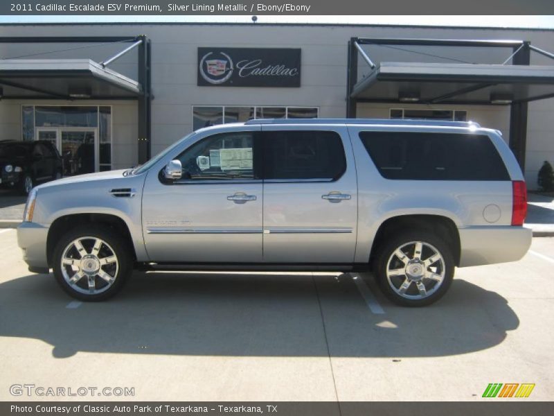 Silver Lining Metallic / Ebony/Ebony 2011 Cadillac Escalade ESV Premium