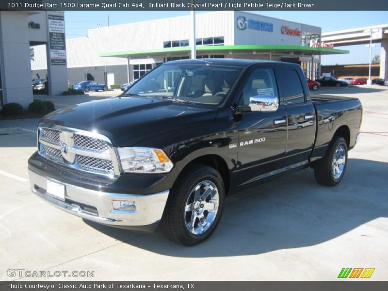 Brilliant Black Crystal Pearl / Light Pebble Beige/Bark Brown 2011 Dodge Ram 1500 Laramie Quad Cab 4x4