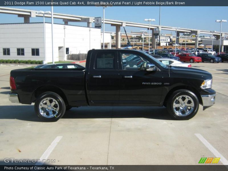 Brilliant Black Crystal Pearl / Light Pebble Beige/Bark Brown 2011 Dodge Ram 1500 Laramie Quad Cab 4x4