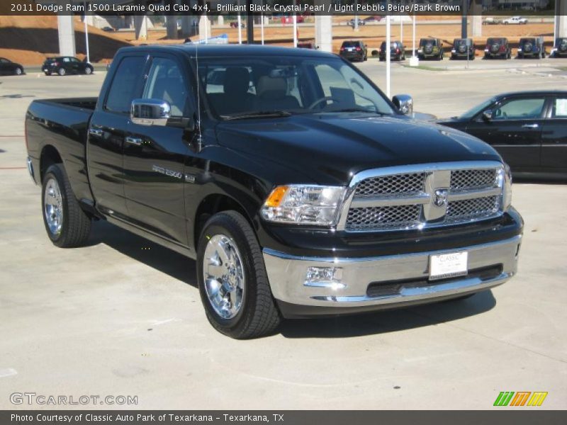 Brilliant Black Crystal Pearl / Light Pebble Beige/Bark Brown 2011 Dodge Ram 1500 Laramie Quad Cab 4x4