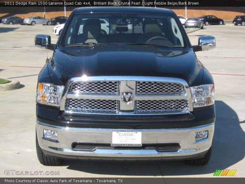 Brilliant Black Crystal Pearl / Light Pebble Beige/Bark Brown 2011 Dodge Ram 1500 Laramie Quad Cab 4x4