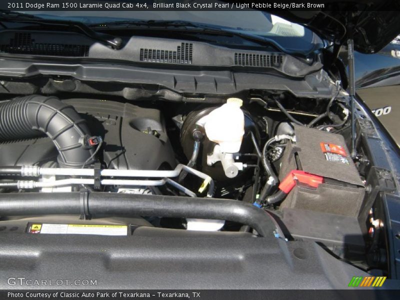 Brilliant Black Crystal Pearl / Light Pebble Beige/Bark Brown 2011 Dodge Ram 1500 Laramie Quad Cab 4x4