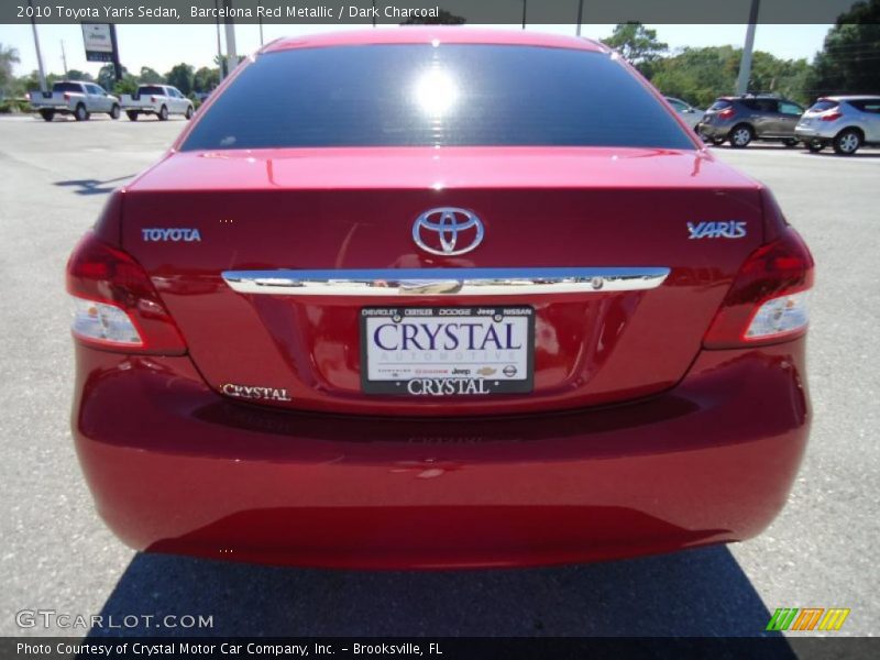Barcelona Red Metallic / Dark Charcoal 2010 Toyota Yaris Sedan
