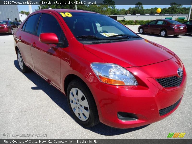 Barcelona Red Metallic / Dark Charcoal 2010 Toyota Yaris Sedan
